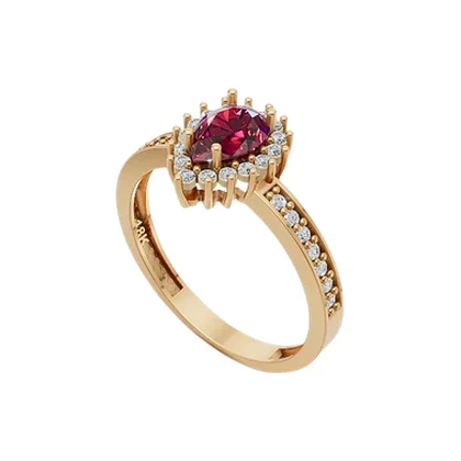 Anel Oval com Halo