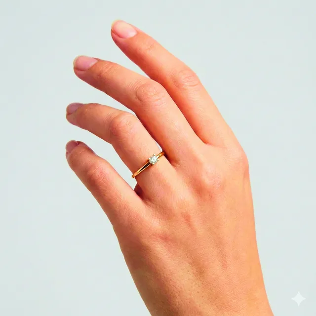 Anel Solitário com Zircônia 3mm no modelo