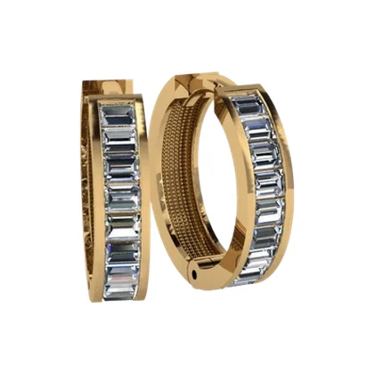 Brinco Argola Baguete