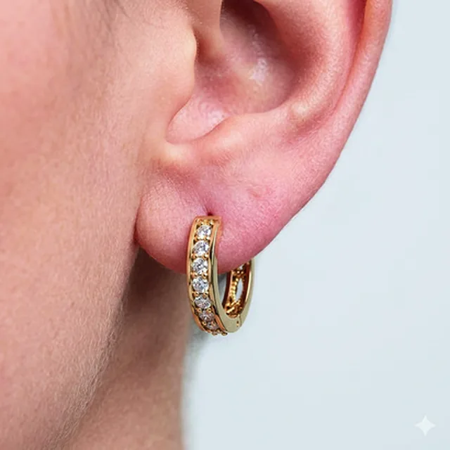 Argola Cravejada com Garras no modelo