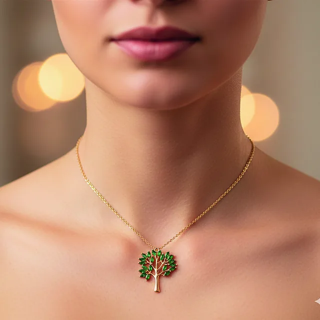 Pingente Árvore da Vida Verde no modelo