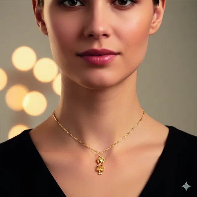 Pingente Menina Lisa no modelo