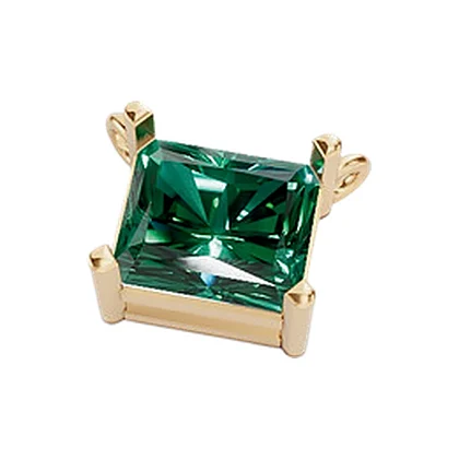 Pingente Retangular Pedra Verde