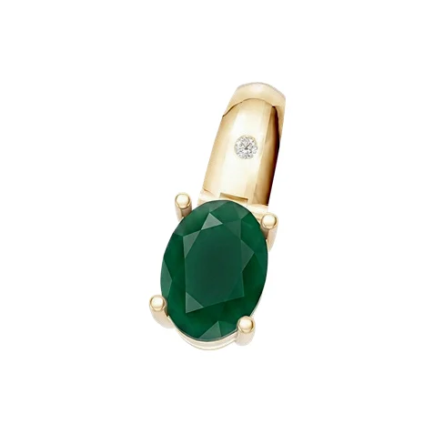 Pingente Pedra Verde Oval
