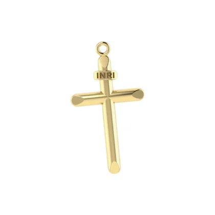 Pingente Cruz Lisa com Plaqueta INRI P