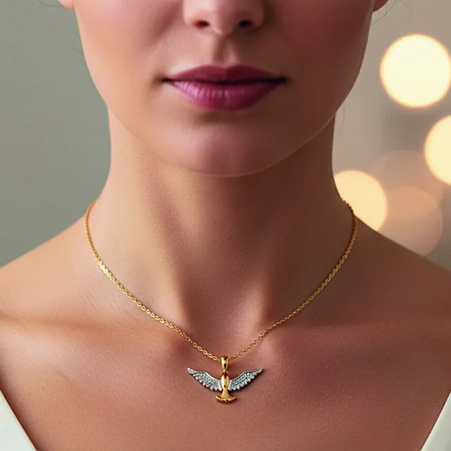 Pingente Espírito Santo Bicolor no modelo