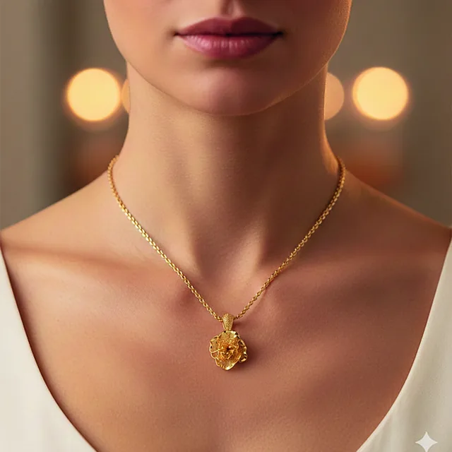 Pingente Flor Rendada P no modelo