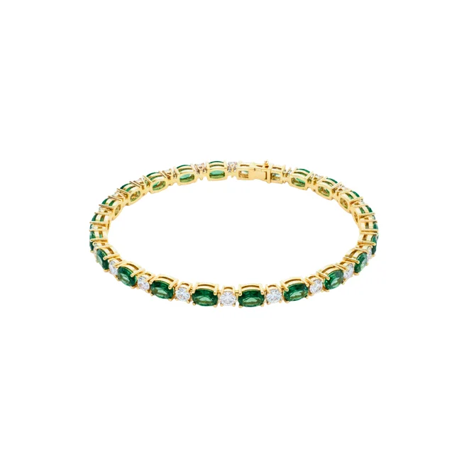 Pulseira Riviera Pedras Verdes e Brancos