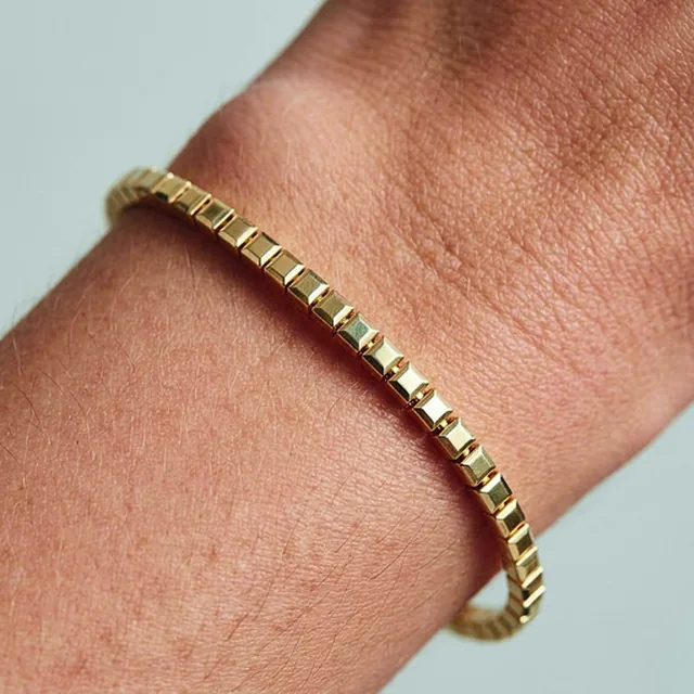 Pulseira Riviera com Elos Quadrados no modelo