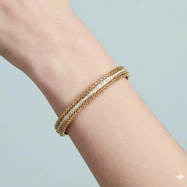 Bracelete Trama Geométrica no modelo